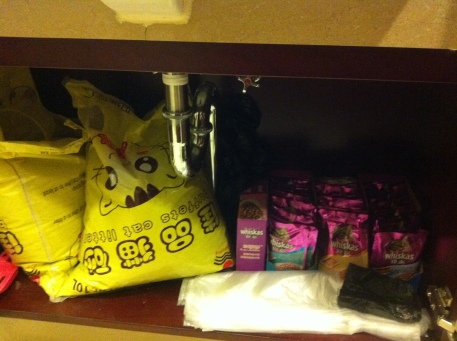 Cupboard is stocked, Ravi will be well fed whilst we are gone