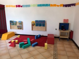 toddler sensory play area and books